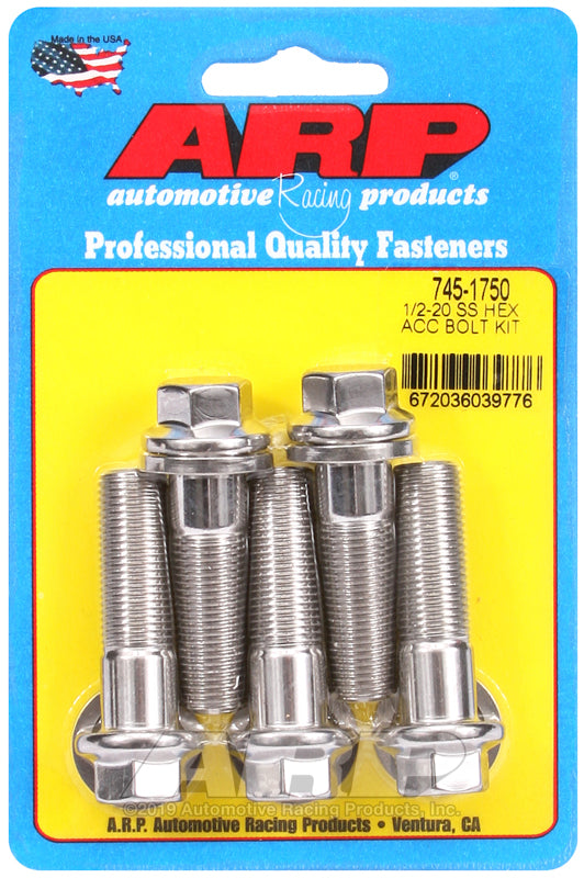 ARP 1/2-20 x 1.750 hex SS bolts