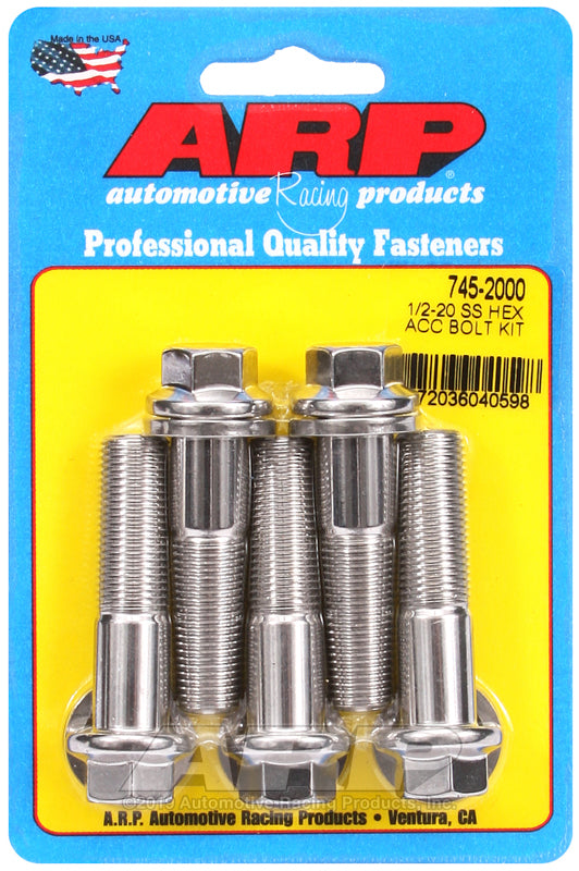 ARP 1/2-20 x 2.000 hex SS bolts