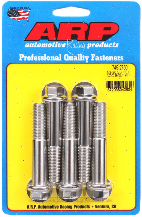 ARP 1/2-20 x 2.750 hex SS bolts
