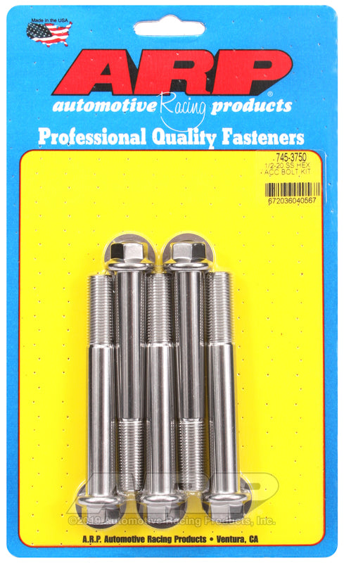 ARP 1/2-20 x 3.750 hex SS bolts