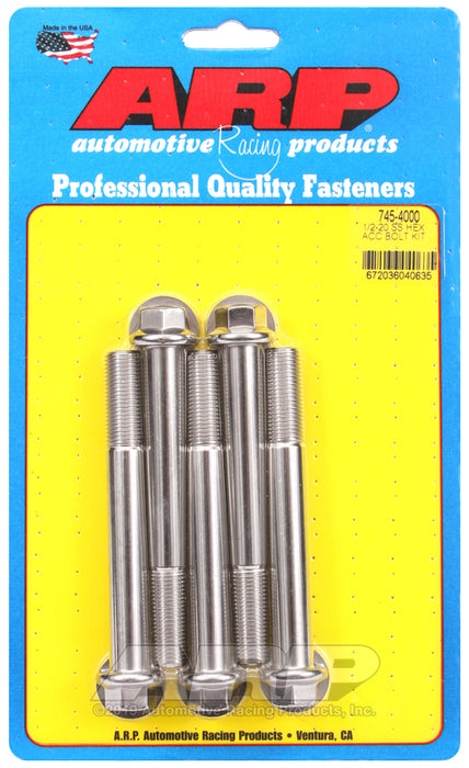 ARP 1/2-20 x 4.000 hex SS bolts