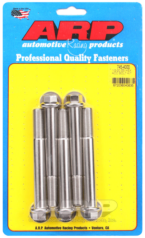 ARP 1/2-20 x 4.000 hex SS bolts