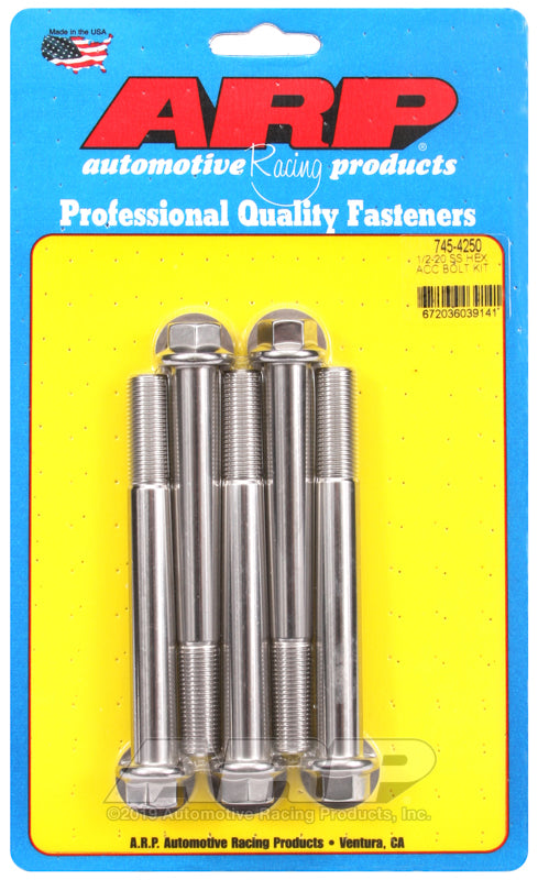 ARP 1/2-20 x 4.250 hex SS bolts