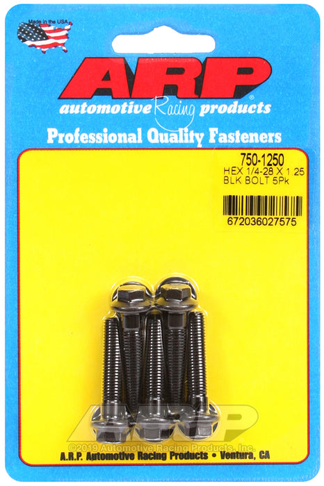ARP 1/4-28 x 1.250 hex black oxide bolts