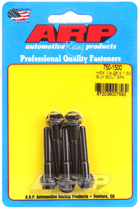 ARP 1/4-28 x 1.500 hex black oxide bolts