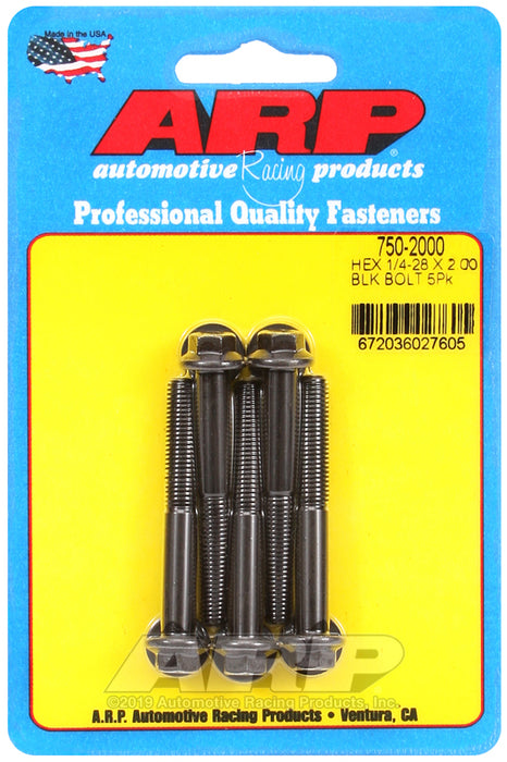 ARP 1/4-28 x 2.000 hex black oxide bolts