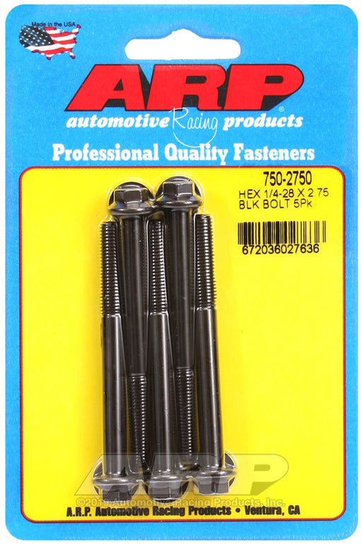 ARP 1/4-28 x 2.750 hex black oxide bolts