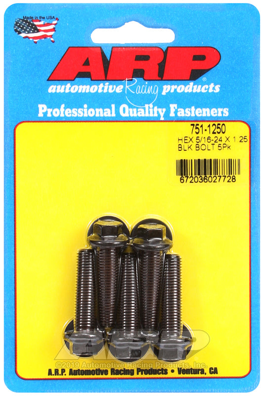 ARP 5/16-24 x 1.250 hex black oxide bolts
