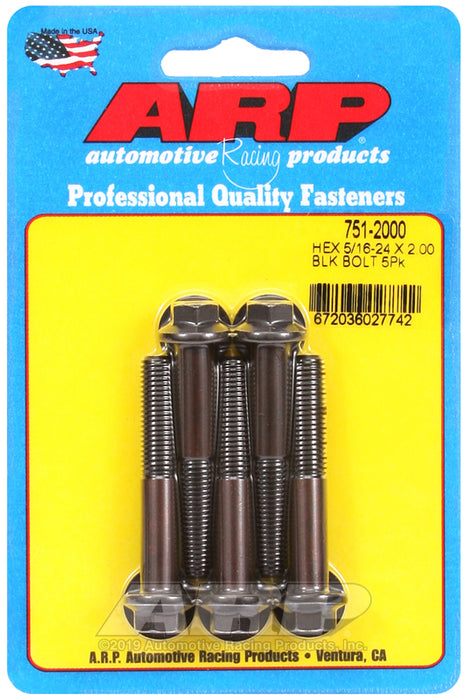 ARP 5/16-24 x 2.000 hex black oxide bolts