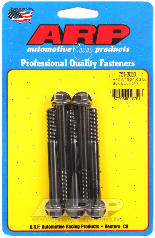 ARP 5/16-24 x 3.000 hex black oxide bolts