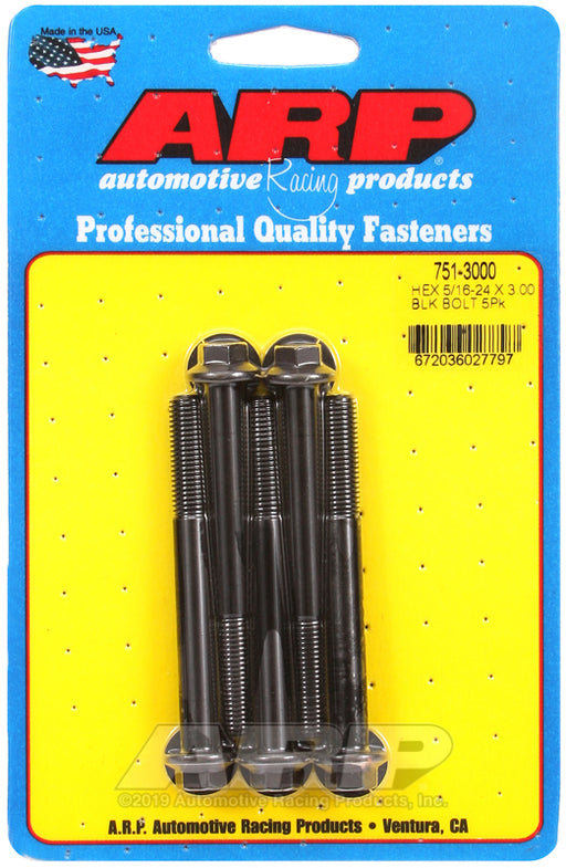 ARP 5/16-24 x 3.000 hex black oxide bolts