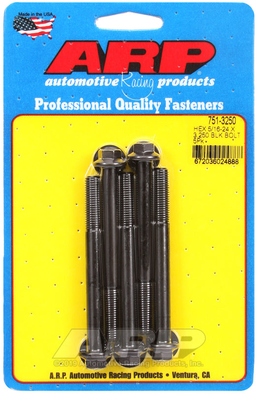 ARP 5/16-24 x 3.250 hex black oxide bolts