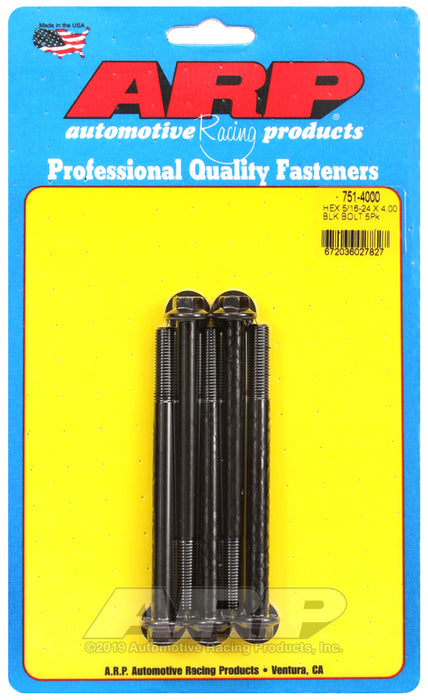 ARP 5/16-24 x 4.000 hex black oxide bolts