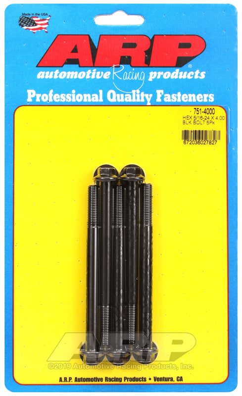 ARP 5/16-24 x 4.000 hex black oxide bolts