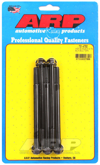 ARP 5/16-24 x 4.750 hex black oxide bolts