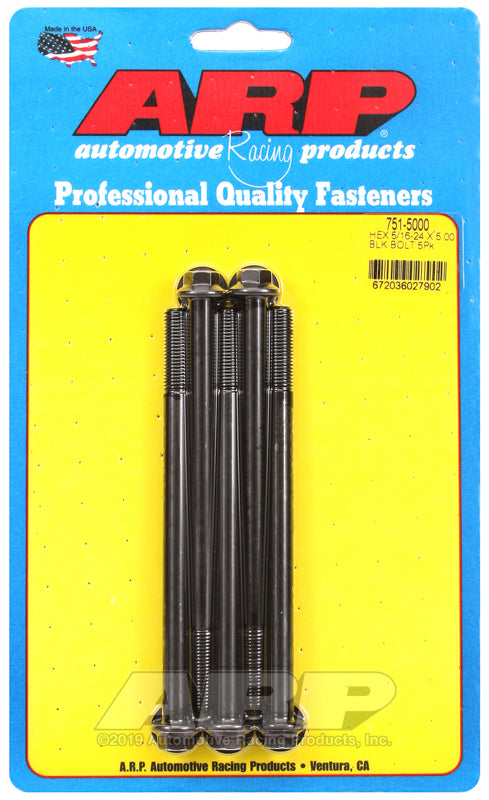 ARP 5/16-24 x 5.000 hex black oxide bolts