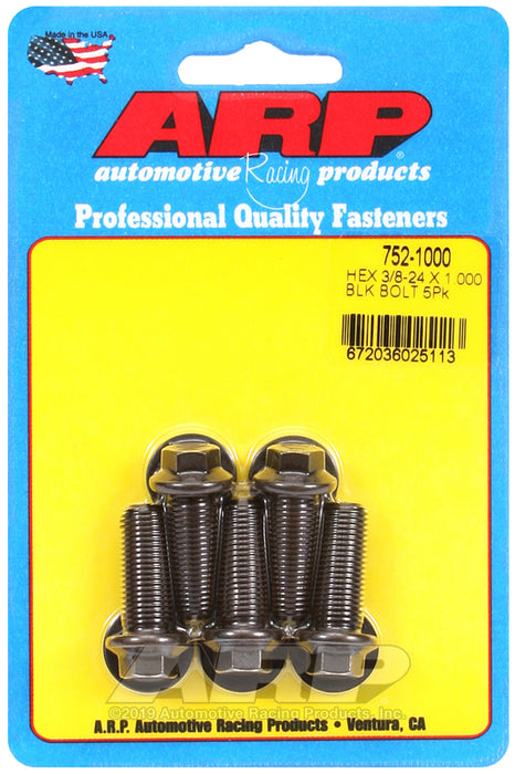 ARP 3/8-24 x 1.000 hex black oxide bolts