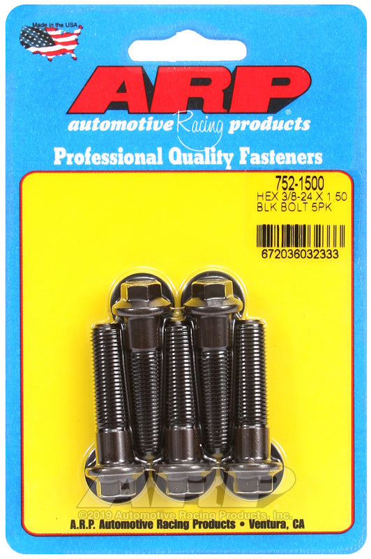 ARP 3/8-24 x 1.500 hex black oxide bolts