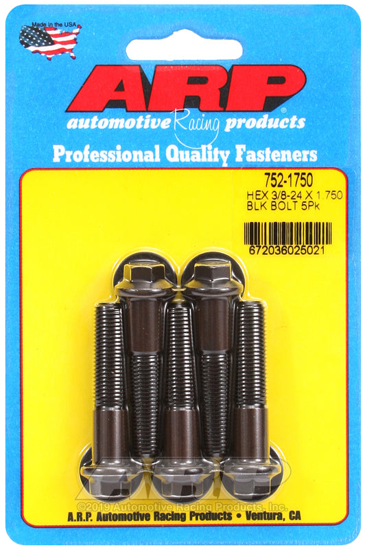 ARP 3/8-24 x 1.750 hex black oxide bolts