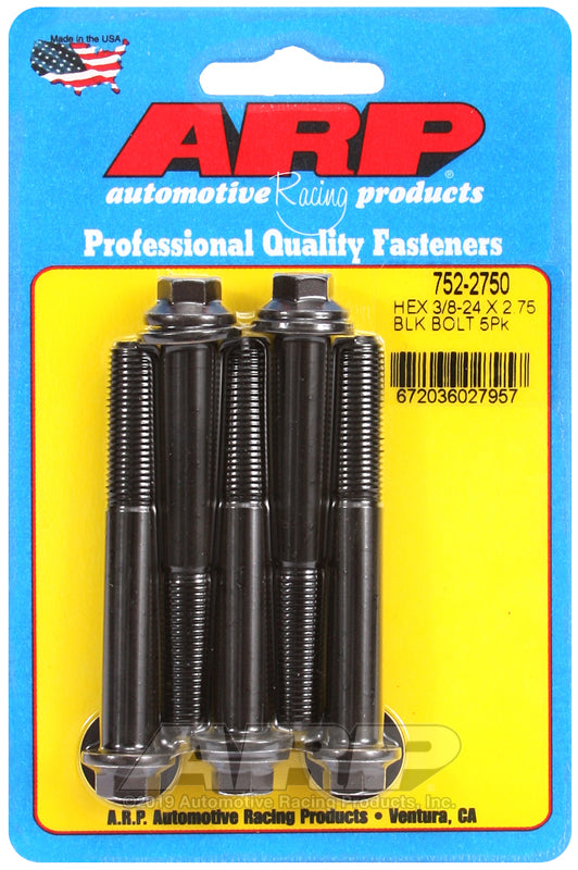 ARP 3/8-24 x 2.750 hex black oxide bolts