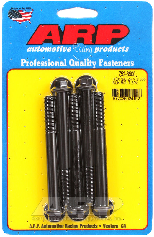 ARP 3/8-24 x 3.500 hex black oxide bolts