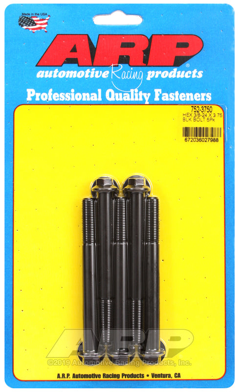 ARP 3/8-24 x 3.750 hex black oxide bolts