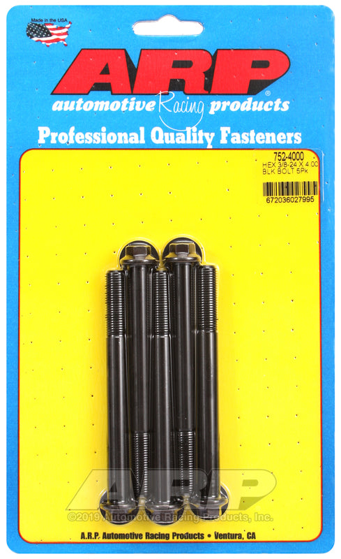 ARP 3/8-24 x 4.000 hex black oxide bolts