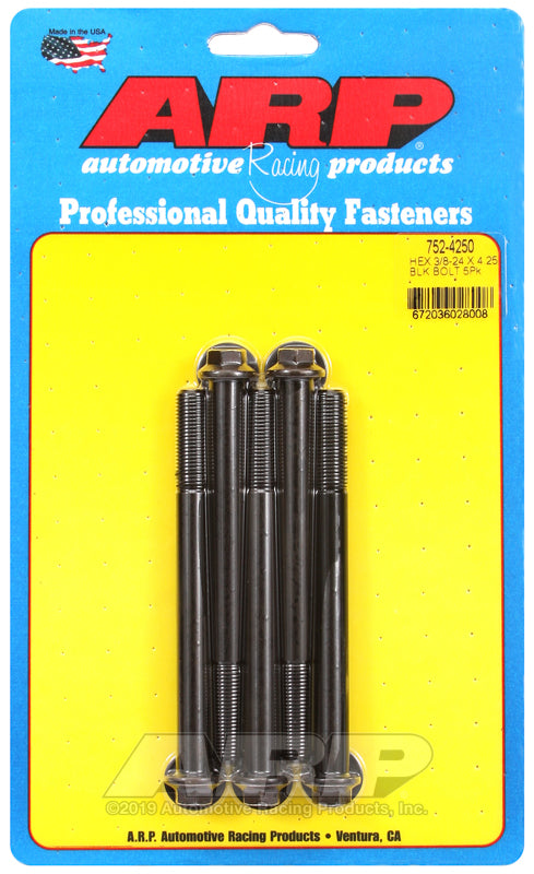 ARP 3/8-24 x 4.250 hex black oxide bolts