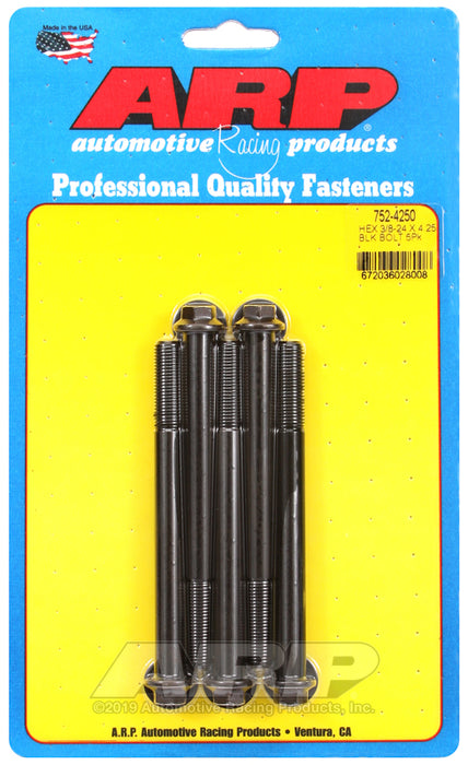 ARP 3/8-24 x 4.250 hex black oxide bolts