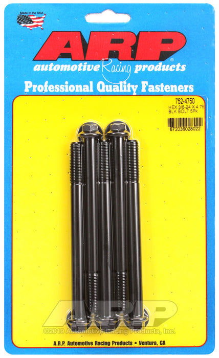 ARP 3/8-24 x 4.750 hex black oxide bolts