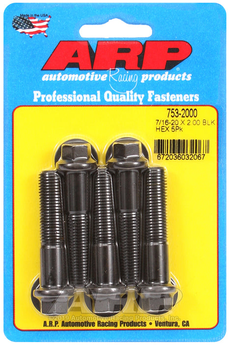ARP 7/16-20 x 2.000 hex black oxide bolts