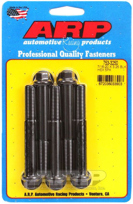 ARP 7/16-20 x 3.250 hex black oxide bolts