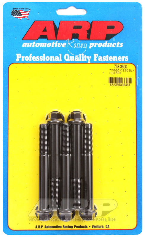 ARP 7/16-20 x 3.500 hex black oxide bolts