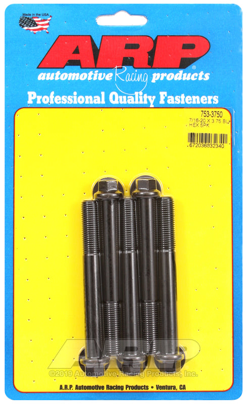 ARP 7/16-20 x 3.750 hex black oxide bolts