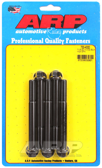 ARP 7/16-20 x 4.000 hex black oxide bolts