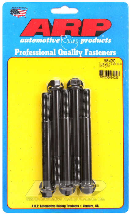 ARP 7/16-20 x 4.250 hex black oxide bolts