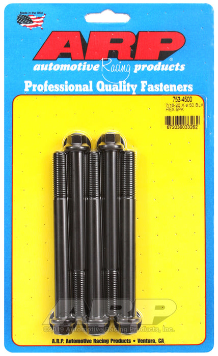 ARP 7/16-20 x 4.500 hex black oxide bolts