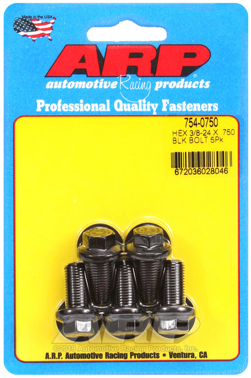 ARP 3/8-24 x .750 hex 7/16 wrenching black oxide bolts