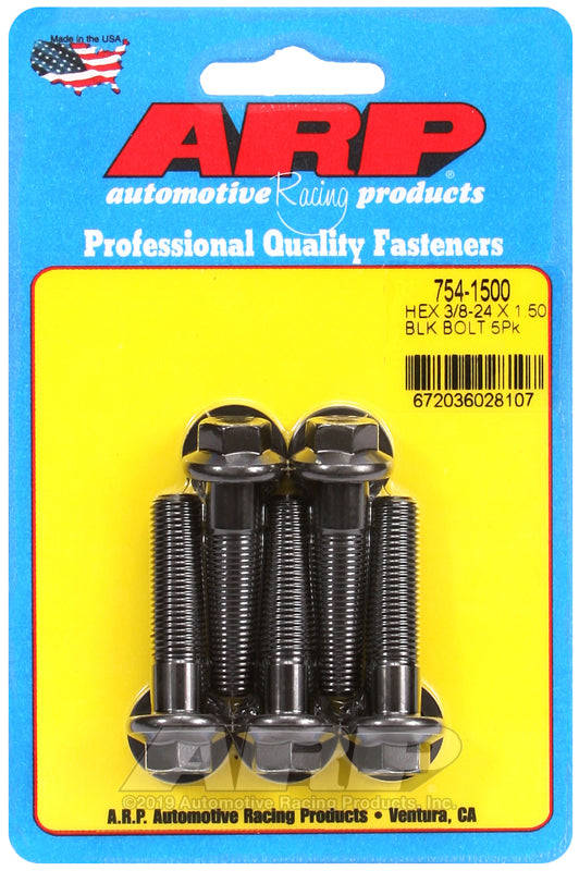 ARP 3/8-24 x 1.500 hex 7/16 wrenching black oxide bolts