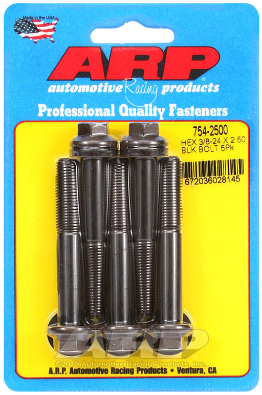 ARP 3/8-24 x 2.500 hex 7/16 wrenching black oxide bolts
