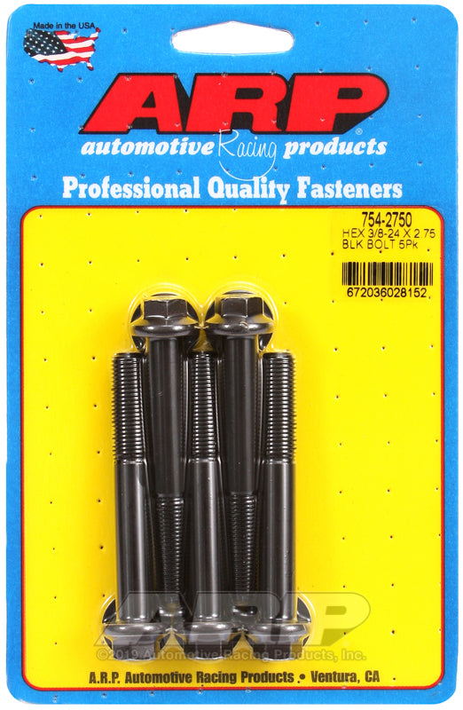 ARP 3/8-24 x 2.750 hex 7/16 wrenching black oxide bolts