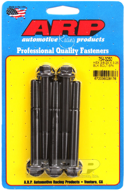 ARP 3/8-24 x 3.250 hex 7/16 wrenching black oxide bolts