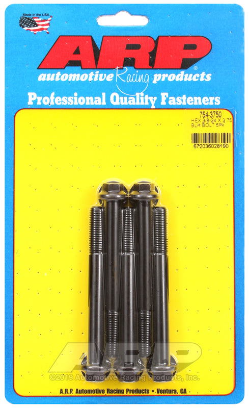 ARP 3/8-24 x 3.750 hex 7/16 wrenching black oxide bolts