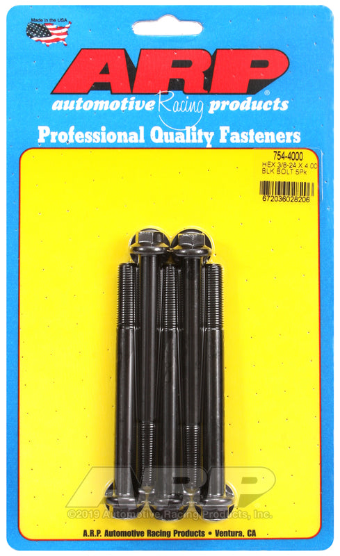 ARP 3/8-24 x 4.000 hex 7/16 wrenching black oxide bolts