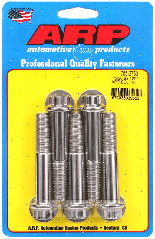 ARP 1/2-20 x 2.750 12pt SS bolts