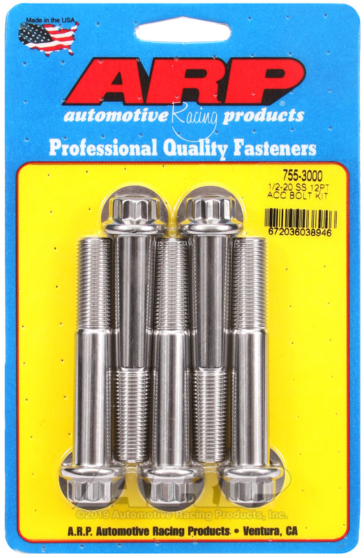 ARP 1/2-20 x 3.000 12pt SS bolts