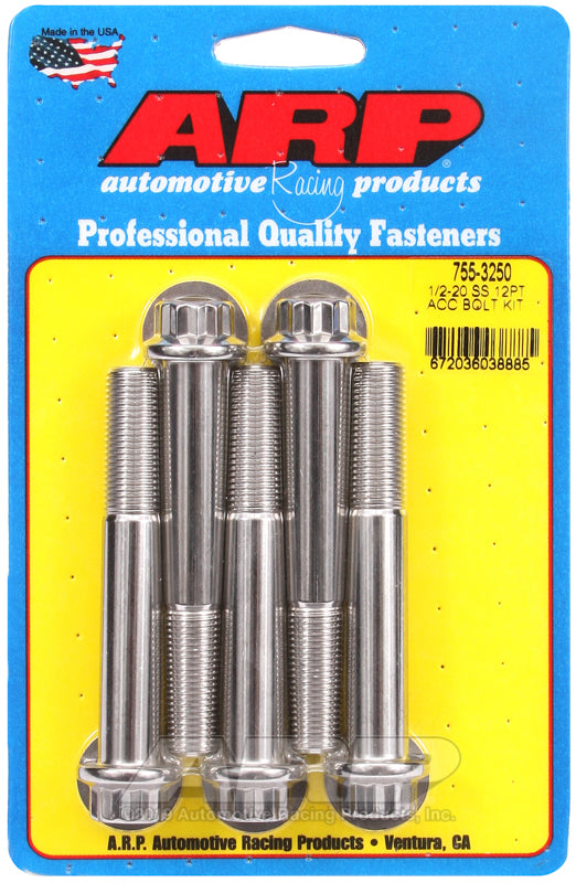 ARP 1/2-20 x 3.250 12pt SS bolts