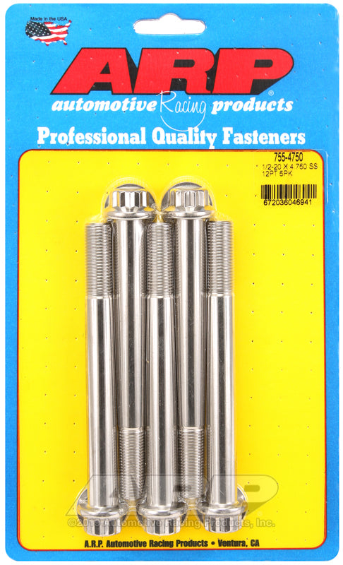 ARP 1/2-20 x 4.750 12pt SS bolts