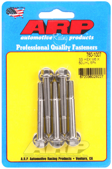 ARP M6 x 1.00 x 50 hex SS bolts