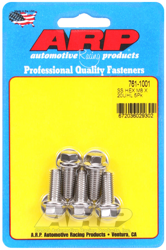 ARP M8 x 1.25 x 20 hex SS bolts